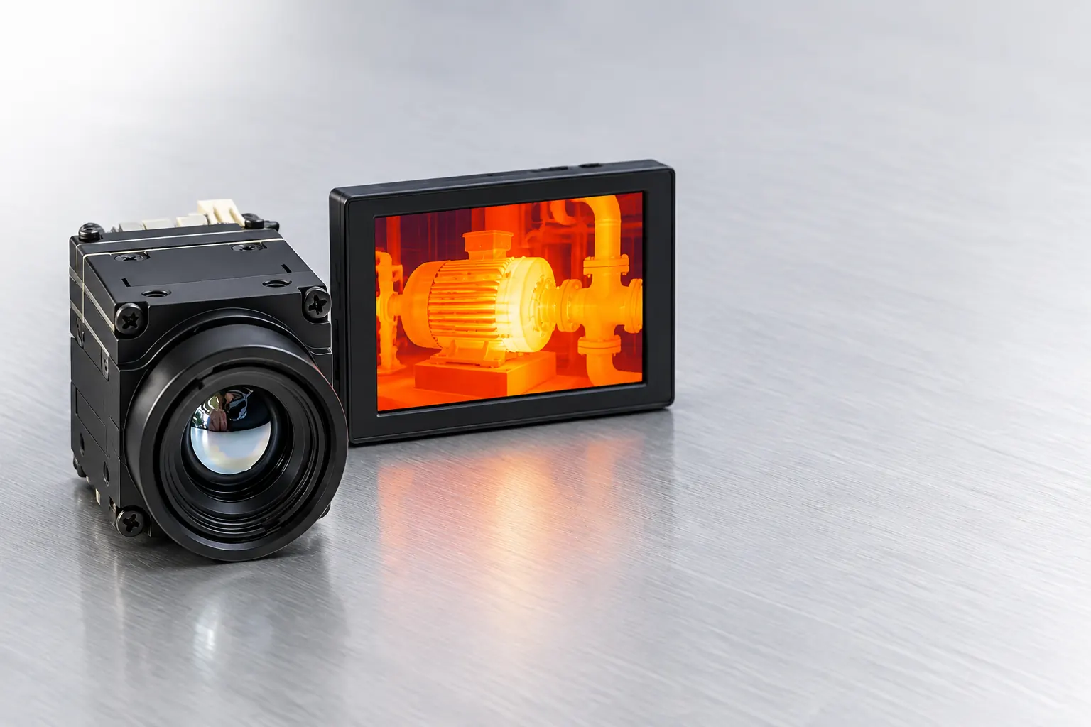Uncooled infrared camera core with thermal imaging display